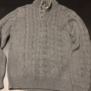 Eddie Bauer mock neck cable knit sweater